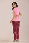 Sweet Moon Knit Cotton Pyjama Set - Darkpink Lightpink  — thumbnail 2